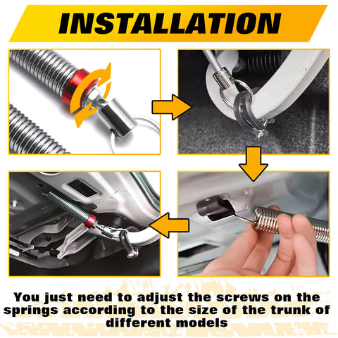 Flexible Adjustable Automatic Open Car Trunk Tail Boot Lid Lifting Spring Device Vehicle Auto Part Metal Silver Red 6''-9'' Fit Cars Without Hydraulic Rod Lifting Device