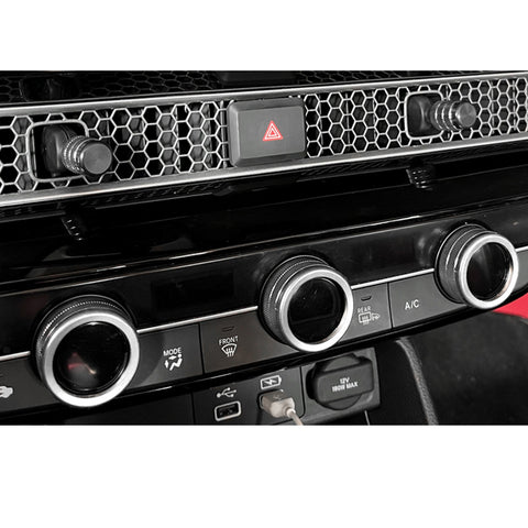 Silver Engine Start Button AC Knob Navigation Combo Cover For Honda Civic 2022+