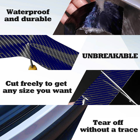 3D/4D Carbon Fiber Texture Door Sill Vinly Scratch Protection Cover Sticker