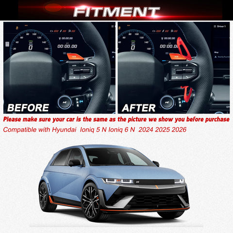 Red Aluminum Paddle Shifter Extension For Hyundai Ioniq 5 N Ioniq 6 N 2024-up