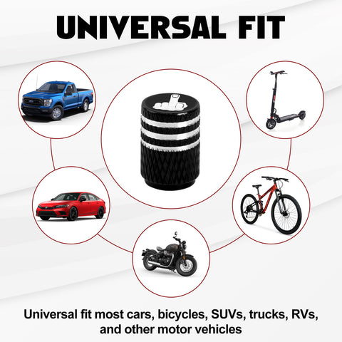 Xotic Tech Tire Valve Stem Caps 8Pcs Anodized Aluminum Tire Valve Cap Set, Corrosion Resistant Air Leakproof Universal Stem Covers for Cars Trucks Motorcycles SUVs and Bikes (Middle Finger)