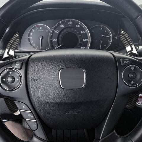Carbon Fiber Look Steering Wheel Paddle Shifter Extension For Honda Accord Civic