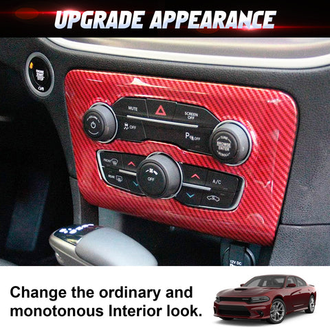 Carbon Look Air Conditioner Switch Panel Cover Trim for Dodge Charger 2015-25