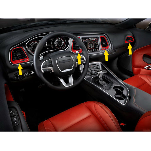 4X Center Console Air Conditioner Outlet Vent Cover Trim for Challenger 2015-up