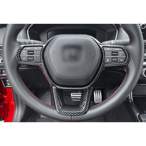 Carbon Fiber ABS Steering Wheel Pillar Speaker Frame Cover For Honda Civic 22-up