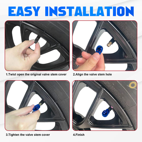 x xotic tech Skull Tire Valve Stem Caps 8Pcs ABS Tire Valve Cap Set, Corrosion Resistant Air Leakproof Universal Stem Covers for Cars Trucks Motorcycles SUVs and Bikes (Blue)