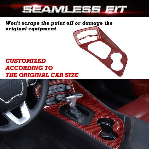 Car ABS Gear Shift Box Cover Frame Decor Overlay For Dodge Challenger 2015-up