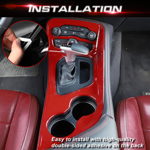 Car ABS Gear Shift Box Cover Frame Decor Overlay For Dodge Challenger 2015-up