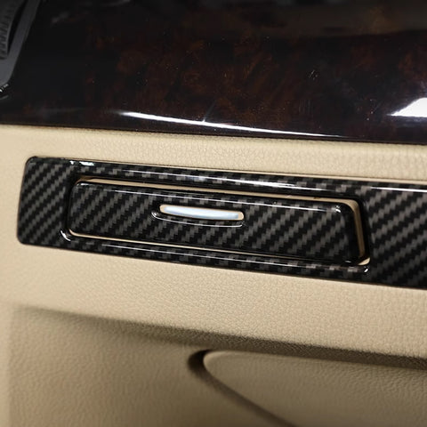 Real Carbon Fiber Copilot Cup Holder Strip Trim For BMW 3 Series E90 E92 E91 E93 2005-12
