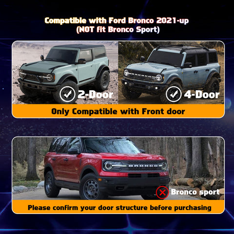 Front Door Storage Pockets, Side Door Organizer Box Insert Cup Holder Accessories Compatible with Ford Bronco 2021-2023 (Not Fit Bronco Sport) - 2PCS