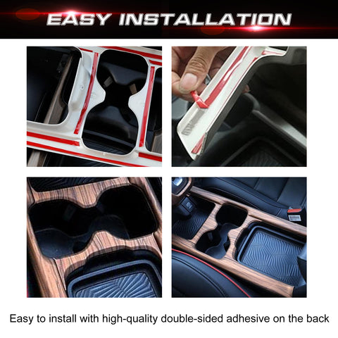 x xotic tech Center Console Cup Holder Panel Trim, Peach Wood Grain ABS Interior Decoration Mouldings Stripe Cover Compatible with Honda CRV 2021 2022