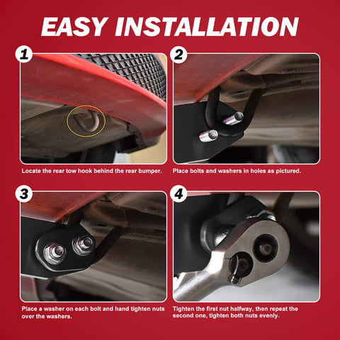 JDM Sports Tow Strap Racing Tow Strap with Chinese Slogan + Front Tow Hook Kit + Rear Tow Towing Hook Universal for Car (Good Luck & All The Best)