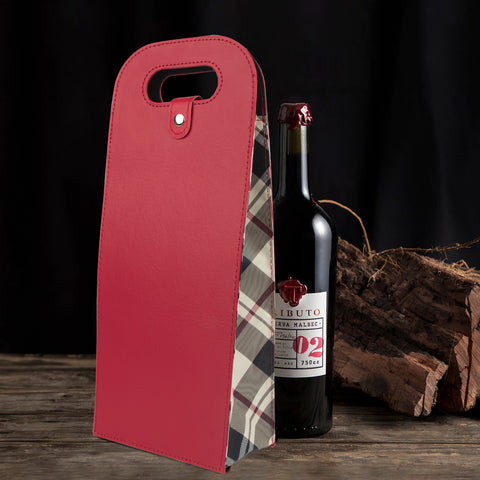 2-Bottle Leather Wine Tote Bag Protector Champagne Gift Bag with Handle For Gift