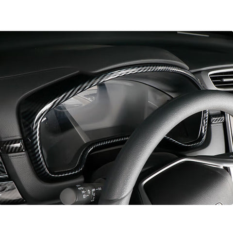 Carbon Fiber Black Dashboard Instrument Panel Cover For Honda CR-V 2017-2022