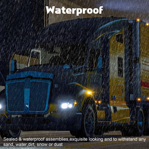 Clear Lens Chrome Amber LED Wheel Fender Side Marker Light Truck Signal Lamps For Kenworth T680 T700 T880 Peterbilt 567 Set-Back Axle models