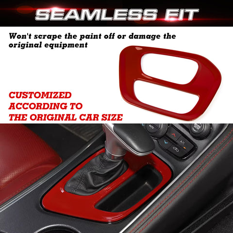 For Dodge Challenger 2015-up Car Interior Gear Shift Media Cover Frame ABS Trim
