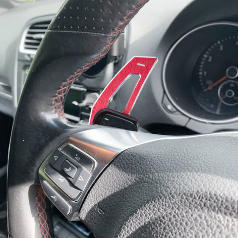 Red Aluminum Paddle Shifter Extension Kit For VW Golf MK6 2009-2014 Jetta 11-17