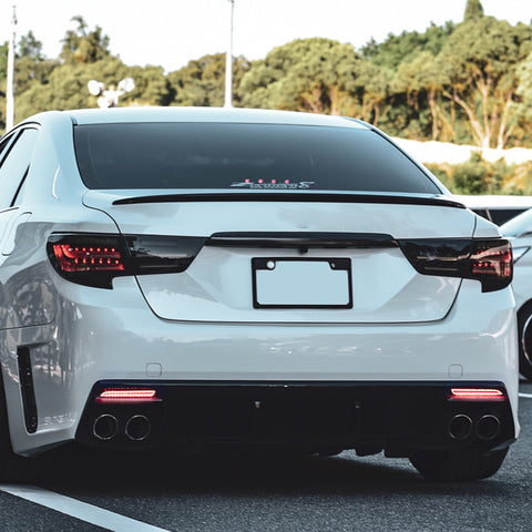 Xotic Tech Smoked Lens Rear Bumper Reflectors LED Brake Tail Light Lamps Scanning Driving Sequential Turn Signal Compatible with Toyota Sienna Matrix Venza Avalon or Lexus RC250 RC350 IS-F GX470 RX300