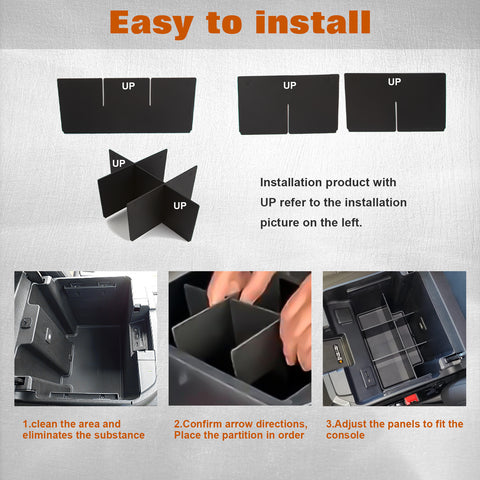 Center Console Organizer Divider Compatible with Chevy Silverado 1500 or GMC Sierra 1500 2019-2022, Chevy Silverado or GMC Sierra 2500/3500HD 2020-2023 (Full Console w/Bucket Seats ONLY)