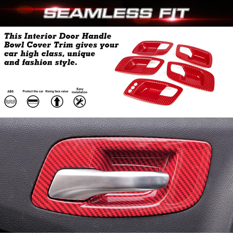 Carbon Look Door Handle Bowl Trim For Charger 2011-23 Chrysler 300 2015-2023