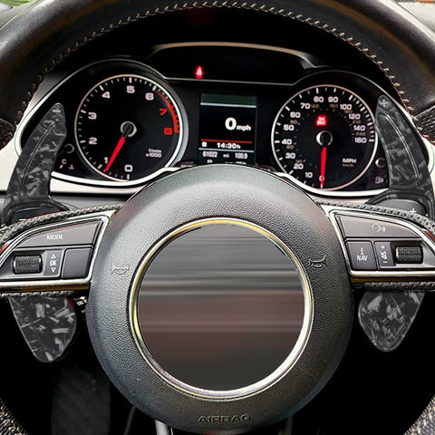 Black Forged Style Steering Wheel Paddle Shifter Extension For Audi A4 A5 A6 A7