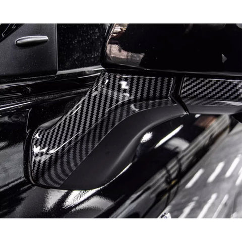 x xotic tech Carbon Fiber Style Rearview Mirror Side Strip Molding Cover Trim Compatible with Toyota Highlander 2020-up Car Decoration Exterior Accessories 4Pcs/Set