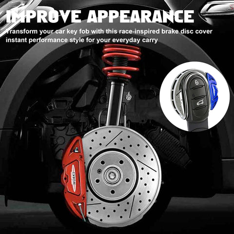 x xotic tech JCW Style Key Fob Cover Case Shell Replacement Compatible with MINI Cooper 3rd Gen F55 F56 F57 F54 Clubman, Gen2 F60 Countryman Smart Key, Brake Disk Shape