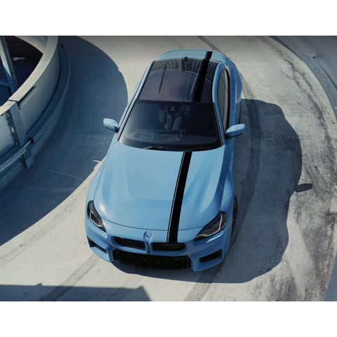 Xotic Tech Left Side Vinyl Car Decal Sporty Stripe Decor Sticker for Mercedes Benz C Class Hood Roof Rear Trunk Black