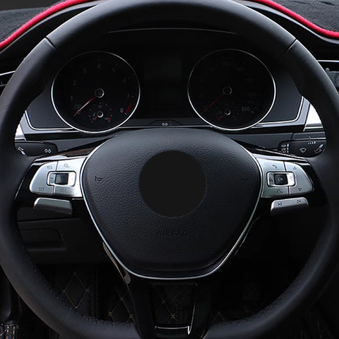 6pcs Silver Steering Wheel Control Button Cover Trim Decoration for Volkswagen Passat Golf SportWagen Alltrack Tiguan Altas Arteon 2016-up