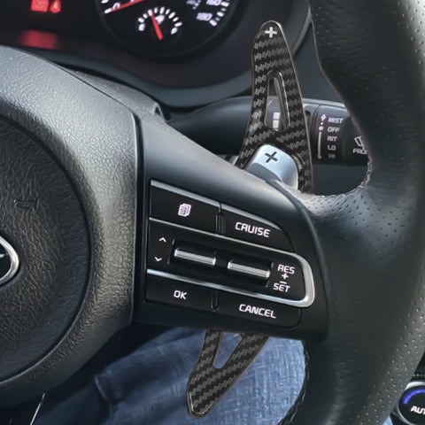 Carbon Fiber ABS Steering Wheel Paddle Shifter Extension For Kia Stinger 2018-up