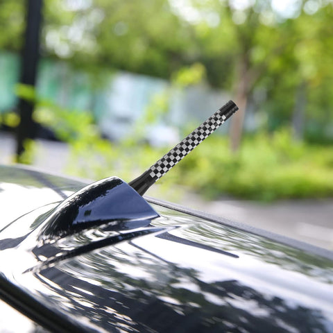 Xotic Tech Car Short/Long Antenna Union Jack Flag Checkerboard Theme Compatible with Mini Cooper All Models