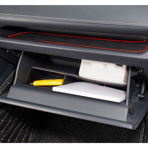 Interior Center Console Secondary Storage Tray Organizer w/Black Anti-Dust Mats + Glove Box Container Holder Divider Compatible with Toyota RAV4 2019-2025