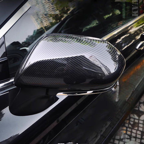 Carbon Fiber Look Door Side Rear View Mirror Cover Trim For Toyota Camry 2018-26