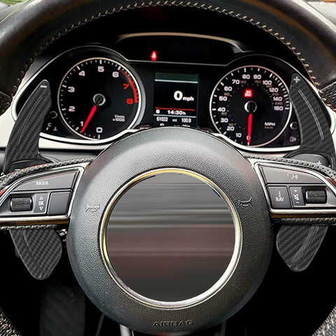 Carbon Fiber Black Steering Wheel Paddle Shifter Extension For Audi A4 A5 A6 A7