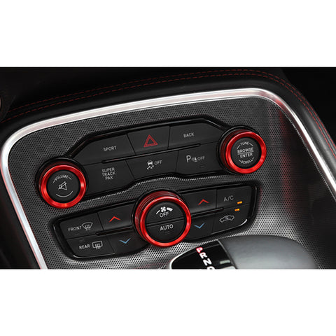 Engine Push Button Air Conditioner Switch Cover CD Knob Ring For Dodge Charger