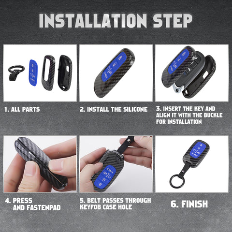 Carbon Style Shell+Silicone Cover Smart Key Fob Case Holder For Honda Civic Accord Pilot CR-V HR-V