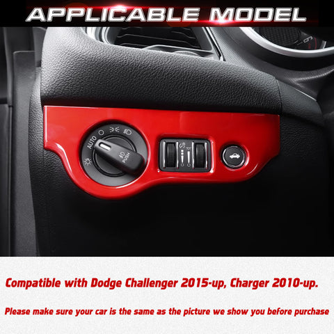 Headlight Switch Button Panel Cover Trim for Challenger 2015-up Charger 2010-up
