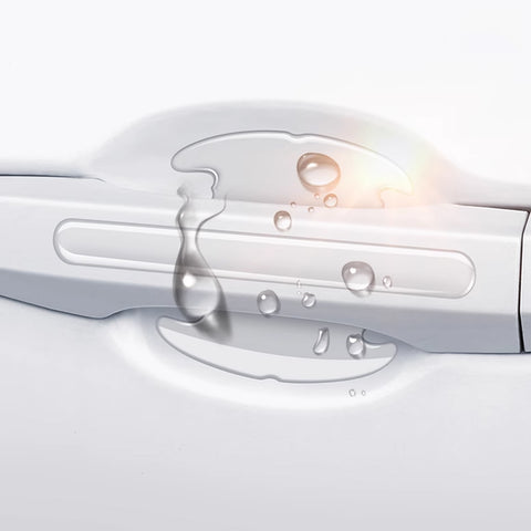 3D Blue Carbon Fiber Style Door Handle Guard Film Strip Stickers Decor Universal