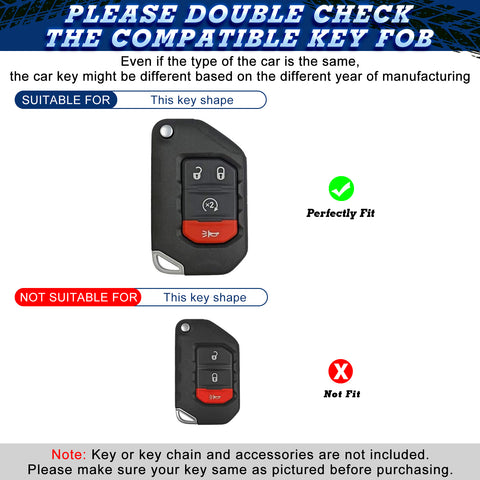 Green TPU Full Cover Folding Remote Key Fob Cover For Jeep Wrangler JLU 2018-22