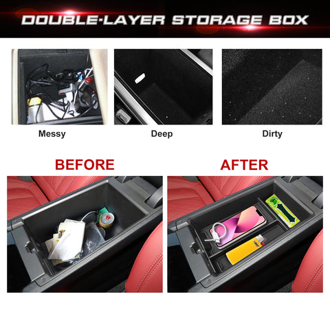 Xotic Tech Center Console Organizer Compatible with BMW 3 Series G20 2019-2024 4 Series G22 i4 G26 2021-2024 Console Armrest Storage Box Tray Accessories