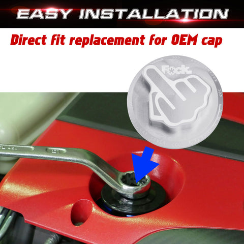 Aluminum Middle Finger Pattern Engine Oil Filler Fuel Filter Tank Cap Cover For Honda Acura