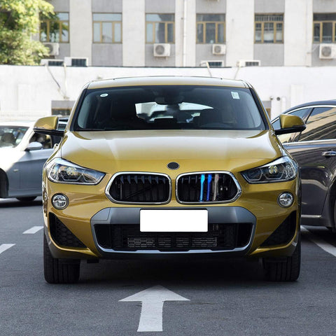 Tri-Colored Front Center Kidney Grille Strips Clip Cover For BMW X2 F39 2017-23