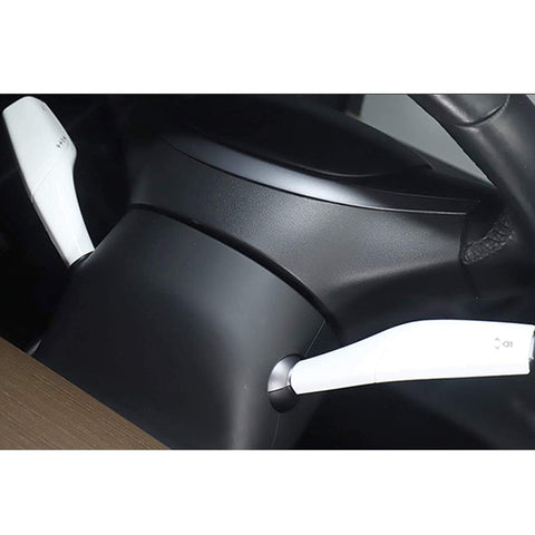 White Console Dashboard Paddle Shifter Steering Wheel Trim For Model 3 Y 2017-20
