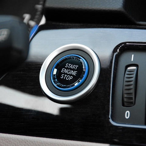 Crystal Blue Engine Start Stop Switch Button Cover For BMW 3 Series E90 E91 E92