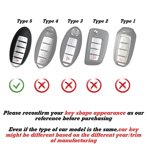 Carbon Fiber Style Full Seal Key Fob Holder Night-Luminous For Infiniti Nissan