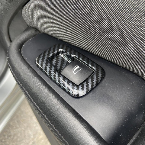 Carbon Fiber Style Door Handle Bowl Window Lift Switch Cover For Dodge Charger 2011-23