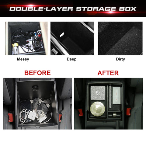 Center Console Organizer, Compatible with Ford Bronco 2021 2022 2023 2024 2/4-Door, Armrest Secondary Storage Box Insert Upper Tray Accessories