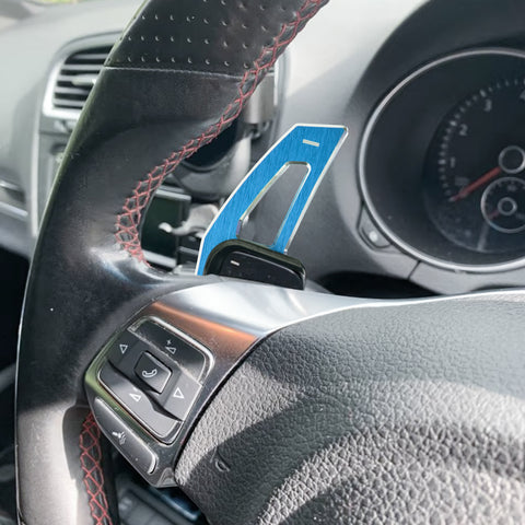 For VW Jetta Beetle CC Blue Add-on Shift Paddle Extension Cover Trim Accessories