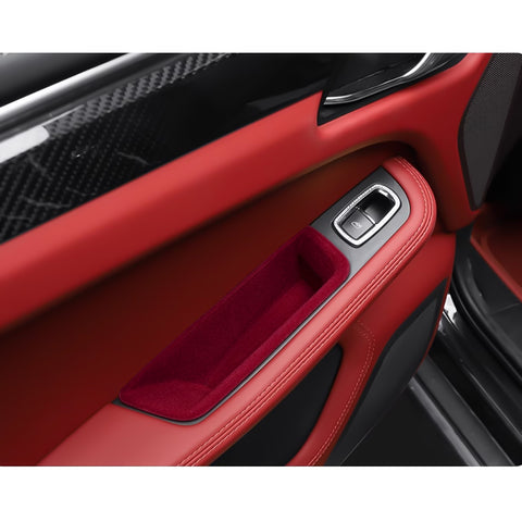 Door Storage Box Tray Organizer Compatible with Porsche Macan S/T/GTS/Turbo 2015-up Interior Car Door Side Handle Insert Pocket Holder Glove Pallet Accessories (4 Packs w/Anti-slip pads)