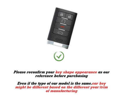 For Cadillac Escalade STS CTS SRX Carbon Fiber Style Key Fob Cover w/Keychain